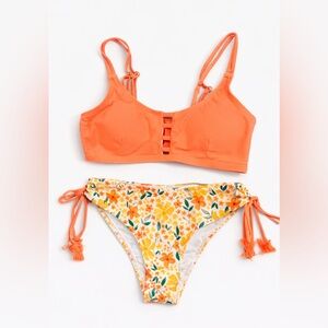 SHEIN Orange Floral Bikini Set